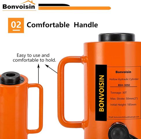 Bonvoisin 30T 4 بوصة أسطوانة هيدروليكية مجوفة جاك بورتا باور رام أسطوانات رفع واحدة بالوكالة 4 "السكتة الدماغية لآلات بناء السفن in Kuwait