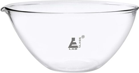 Evaporating Basin, 2000ml - Flat Bottom, with Spout - Borosilicate 3.3 Glass - Mixing Dish Bowl, Laboratory, Kitchen, Crafts - Eisco Labs in Saudi Arabia