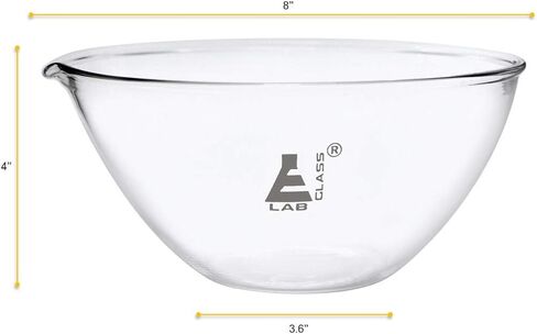 Evaporating Basin, 2000ml - Flat Bottom, with Spout - Borosilicate 3.3 Glass - Mixing Dish Bowl, Laboratory, Kitchen, Crafts - Eisco Labs in Saudi Arabia