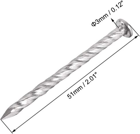 uxcell Spiral Deck Nails Stainless Steel Nail Spiral Shank 51mmx3mm (LxD) ، 80 قطعة in Saudi Arabia
