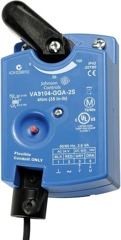 جونسون كونترولز VA9104-GGA-2S المحرك الكهربائي، 70 بوصة، تشغيل/إيقاف، 24VAC in Saudi Arabia