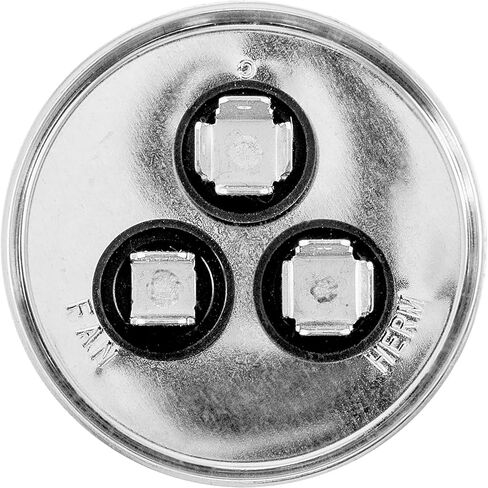 MAXRUN 60+5 MFD uf 370 أو 440 فولت VAC محرك مستدير مزدوج التشغيل لمكثف مكيف الهواء المتردد - 60/5 فائق التوهج MFD 440V مضخة تبريد أو حرارة مستقيمة - سيتم تشغيل محرك التيار المتردد والمروحة - ضمان لمدة 5 سنوات in Kuwait