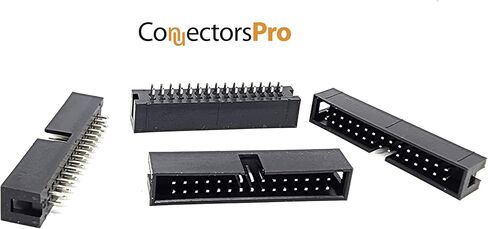 موصلات Pro 25-Pack 30P DC3 2.54mm 0.1 "Pitch 30 Pins Male Box Heads 2x15 صفوف مزدوجة 30P ذكر مستقيم دبوس PCB DIP، صف مزدوج 2x15 30-P 2.54 ملم DC3 IDC موصل in Kuwait