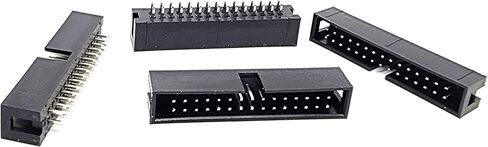 موصلات Pro 25-Pack 30P DC3 2.54mm 0.1 "Pitch 30 Pins Male Box Heads 2x15 صفوف مزدوجة 30P ذكر مستقيم دبوس PCB DIP، صف مزدوج 2x15 30-P 2.54 ملم DC3 IDC موصل in Kuwait