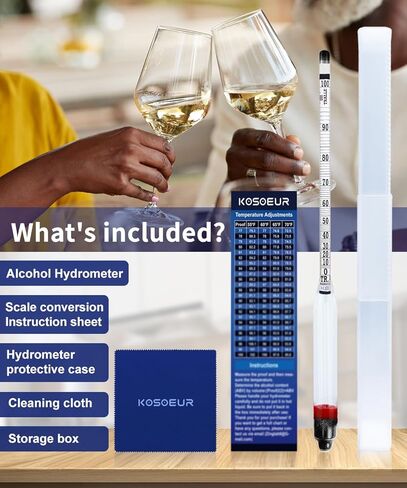 مقياس كثافة الكحول في الكحول 0-200، مقياس الكحول الدقيق، جهاز اختبار الكحول للمشروبات الكحولية، جهاز اختبار مقاومة الكحول من ABV، مقياس كثافة الكحول في الكحول لغو القمر، والمشروبات الروحية، والتدقيق، والتقطير in Kuwait