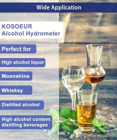 مقياس كثافة الكحول في الكحول 0-200، مقياس الكحول الدقيق، جهاز اختبار الكحول للمشروبات الكحولية، جهاز اختبار مقاومة الكحول من ABV، مقياس كثافة الكحول في الكحول لغو القمر، والمشروبات الروحية، والتدقيق، والتقطير in Kuwait