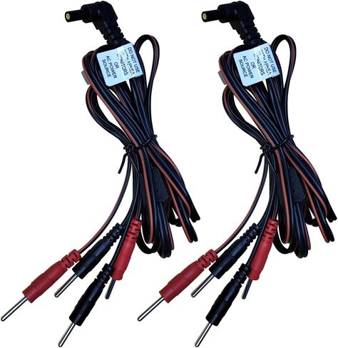 JTKENS 2pcs 4 in 1 Pin Type Electrode Lead Wires Cable for TENS/EMS/IF 2mm pin Cable connectors & 4pcs Tens Lead Wire Adapters in Kuwait