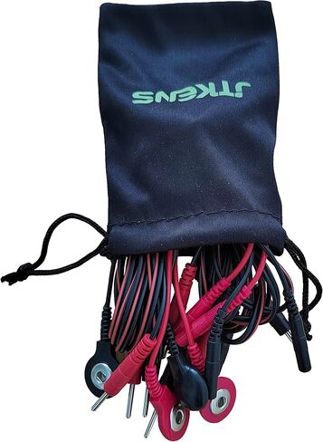 JTKENS 2pcs 4 in 1 Pin Type Electrode Lead Wires Cable for TENS/EMS/IF 2mm pin Cable connectors & 4pcs Tens Lead Wire Adapters in Kuwait