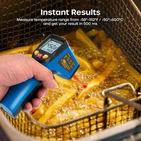 Ecowell Infrared Thermometer Gun, Temperature Gun, Laser IR Digital Temp Surface Tools Accessories, Heat Thermometer for Cooking Griddle Pizza Oven Engine, -58°F to 1120°F, Not for Humans, Non-Contact in Kuwait
