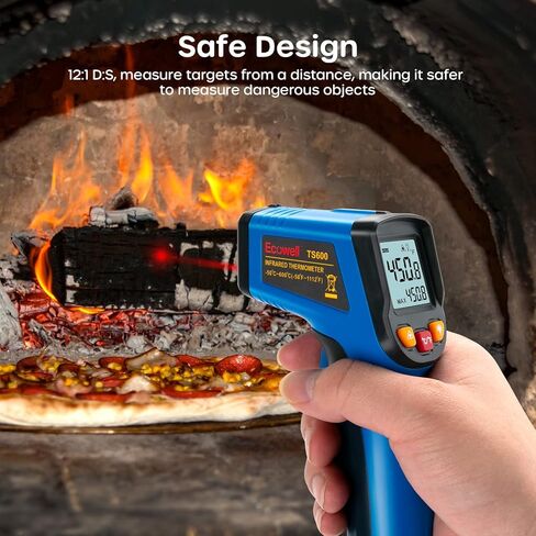 Ecowell Infrared Thermometer Gun, Temperature Gun, Laser IR Digital Temp Surface Tools Accessories, Heat Thermometer for Cooking Griddle Pizza Oven Engine, -58°F to 1120°F, Not for Humans, Non-Contact in Kuwait