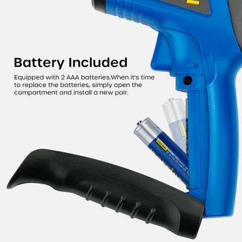 Ecowell Infrared Thermometer Gun, Temperature Gun, Laser IR Digital Temp Surface Tools Accessories, Heat Thermometer for Cooking Griddle Pizza Oven Engine, -58°F to 1120°F, Not for Humans, Non-Contact in Kuwait