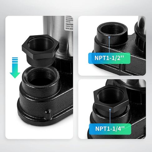 VEVOR 1.5 HP مضخة غاطسة من الحديد الزهر والصلب، مضخة مياه غاطسة 6000 GPH مع مفتاح تعويم عمودي متكامل، لحوض المياه في الطابق السفلي ومنطقة الفيضانات in Kuwait