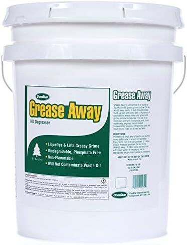 ComStar Grease Away، مزيل الشحوم شديد التحمل، يسيل الشحوم والكربون والأوساخ والمزيد بسهولة، يزيل الزيوت الثقيلة والشحوم والأوساخ، قابل للتحلل الحيوي، صنع في الولايات المتحدة الأمريكية، 5 جالون (55-132) in Kuwait