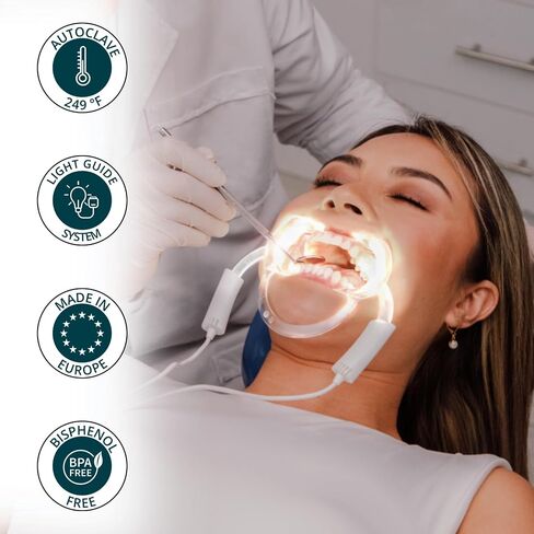 10 قطع بديلة لضامة شفاه الخد بحجم الأطفال لمجموعة LightIZ Dental LED من Moontrack. احترافية، آمنة، خالية من البيسفينول أ، فتاحة فم شفافة in Saudi Arabia