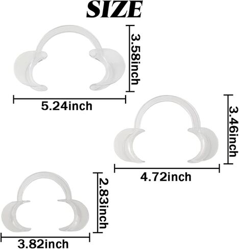 21 قطعة من GXXMEI (7 متوسطة + 7 كبيرة + 7 صغيرة) ضام الخد لتبييض الأسنان على شكل حرف C، فتاحة فم الأسنان قابلة للتعقيم، ضامة خد الشفاه للأسنان للاستعمال مرة واحدة من أجل لعبة تحدي واقي الفم in Kuwait
