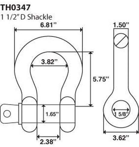 TEMCo 1 1/2" D حلقة القوس مسمار مسمار مسمار مسمار كليفس حفر جيب سحب 17 طن in Saudi Arabia