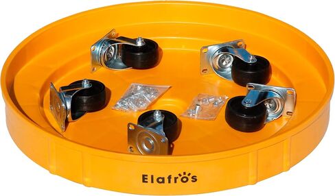 30 Gallon and 55 Gallon Heavy Duty Plastic Drum Dolly – Durable Plastic Drum Cart 900 lb. Capacity- Barrel Dolly with 5 Swivel Casters Wheel,Black in Kuwait