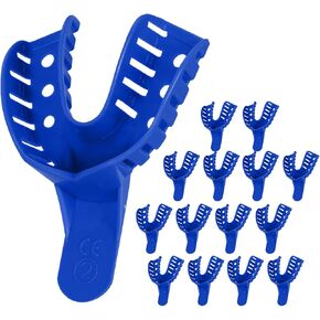 LA MIERE 120 PCS Royal Blue Premium Disposable Tracking Spacer Plastic Dental Impression Trays Small, Medium, Large, Upper-Left, Lower-Right (#5 Upper Small,1case)