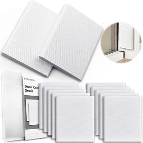 Door Corner Seals Exterior Door jamb Frame Seal Wedge Draft Stopper with Adhesive 10 Pack for Weather Stripping and Draft Protection Foam Corner Seal, Isolation of Noise (White)