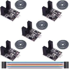 DKARDU 5 قطع LM393 H2010 مستشعر كهروضوئي من النوع المعاكس، مستشعر عدد الأشعة تحت الحمراء، وحدة استشعار سرعة المحرك مع كابل دوبونت للتشفير in Saudi Arabia