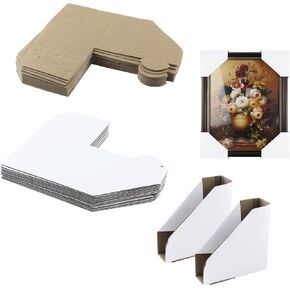 واقيات زوايا بإطار أبيض من Edema مقاس 2.54 سم، 3.81 سم، 5.08 سم، إطار صورة قابل للتعديل من الورق المقوى، عبوة من 28 قطعة للتعبئة والتحريك والتخزين in Kuwait