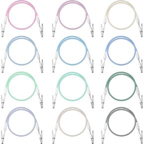 Patelai 12 Pieces Bib Holder Clip Napkin Dental Bib Clips Silicone Colorful Dentist Bib Holder Clip Napkin Holder(Bright Color Series)