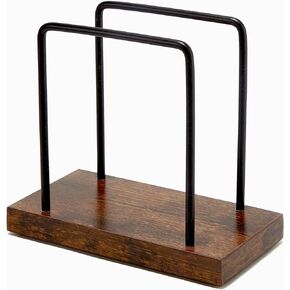 Acacia Wood Napkins Holder with Metal Wire, Standing Napkin Holder for Table, Kitchen & Dining Room Décor