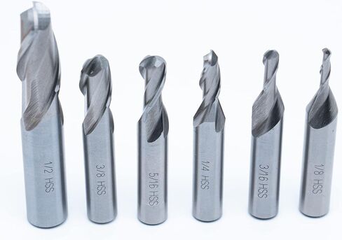 M2 HSS 6 قطعة مجموعة الكرة نهاية اثنين من المطاحن نهاية الناي مجموعة 1/8 3/16 1/4 5/16 3/8 1/2 in Kuwait