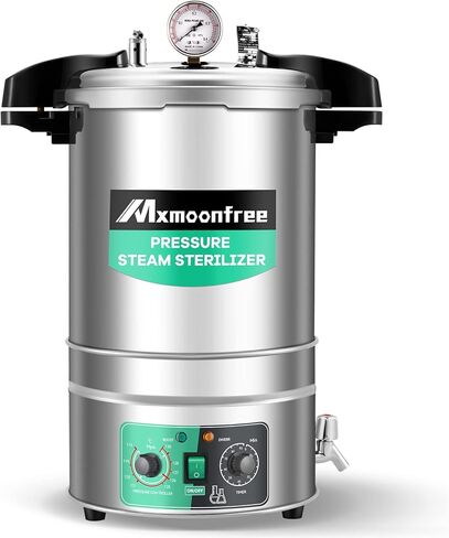 جهاز تعقيم موقوت بسعة 19 كوارت من Mxmoonfree، جهاز تعقيم بالبخار المضغوط، 15 رطل لكل بوصة مربعة عند 121 درجة مئوية، درجة مختبرية 110 فولت in Kuwait