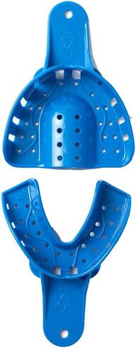 Dental Impression Trays Perforated Plastic Disposable Denture Instruments Tray Upper Lower (Large Upper 6pcs) in Kuwait