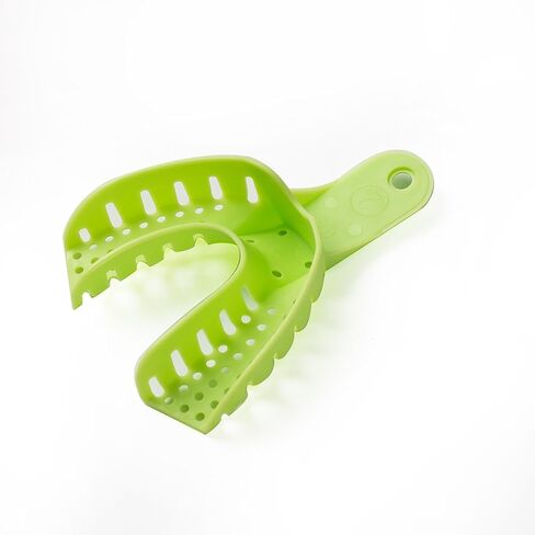 Easyinsmile Generic Perforated Dental Impression Trays ,10 PCS Autoclavable Impression Trays Set Plastic Teeth Holder (Green) in Saudi Arabia