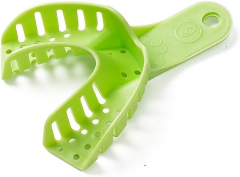 Easyinsmile Generic Perforated Dental Impression Trays ,10 PCS Autoclavable Impression Trays Set Plastic Teeth Holder (Green) in Saudi Arabia