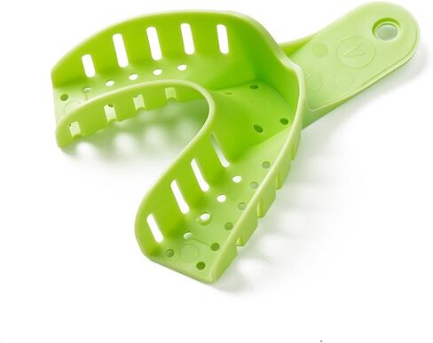 Easyinsmile Generic Perforated Dental Impression Trays ,10 PCS Autoclavable Impression Trays Set Plastic Teeth Holder (Green) in Saudi Arabia