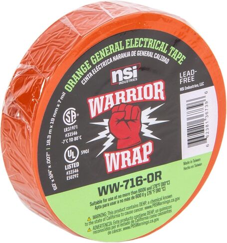WarriorWrap General 3/4 in. x 60 ft. 7 mil Vinyl Electrical Tape, Orange in Kuwait
