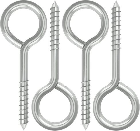 EUCARLOS 5 عيون لولبية، 4 عبوات من خطافات العين المعدنية، مسمار ذو خيط متخلف، خطافات أرجوحة شديدة التحمل للربط، ورفع وتأمين أسلاك الكابلات in Kuwait