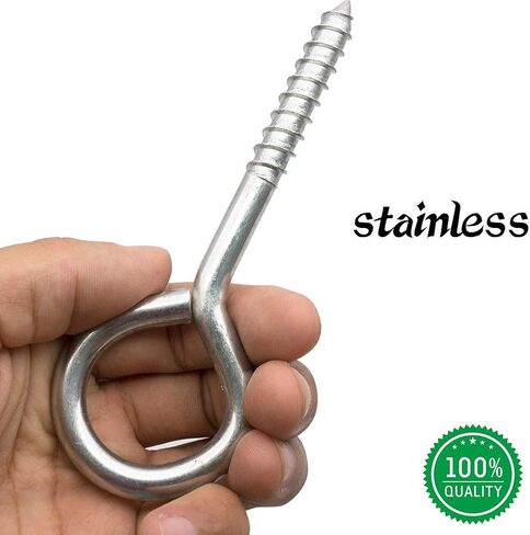 EUCARLOS 5 عيون لولبية، 4 عبوات من خطافات العين المعدنية، مسمار ذو خيط متخلف، خطافات أرجوحة شديدة التحمل للربط، ورفع وتأمين أسلاك الكابلات in Kuwait