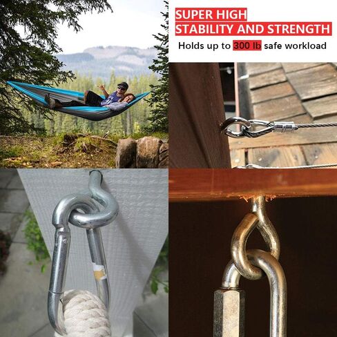 EUCARLOS 5 عيون لولبية، 4 عبوات من خطافات العين المعدنية، مسمار ذو خيط متخلف، خطافات أرجوحة شديدة التحمل للربط، ورفع وتأمين أسلاك الكابلات in Kuwait