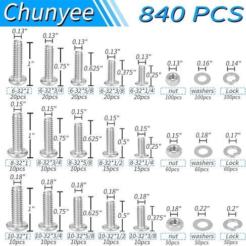 مجموعة براغي مترية 1345 قطعة من Chunyee، براغي آلة غطاء رأس مقبس سداسي M2 M3 M4 M5، 304 من الفولاذ المقاوم للصدأ 4 مم إلى 20 مم مجموعة غسالات زنبركية، مجموعة متنوعة من الصواميل والمسامير مع 4 مفاتيح ربط in Kuwait