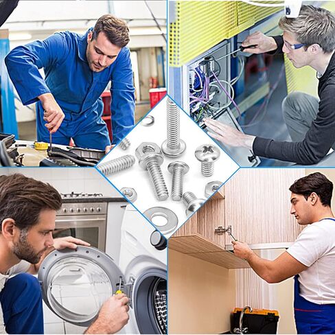 مجموعة براغي مترية 1345 قطعة من Chunyee، براغي آلة غطاء رأس مقبس سداسي M2 M3 M4 M5، 304 من الفولاذ المقاوم للصدأ 4 مم إلى 20 مم مجموعة غسالات زنبركية، مجموعة متنوعة من الصواميل والمسامير مع 4 مفاتيح ربط in Kuwait