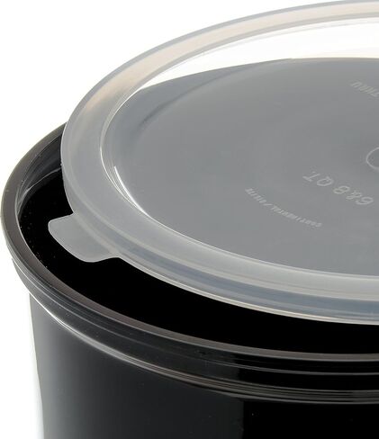 Carlisle FoodService Products Round Storage Container with Lid, 4 Quart Crock, Black in Kuwait