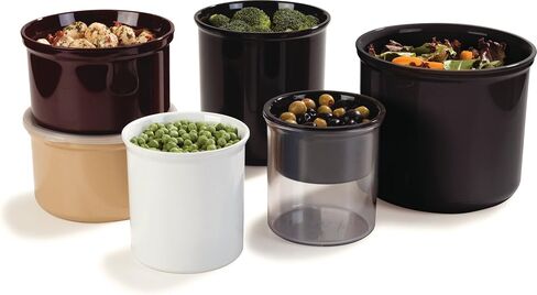 Carlisle FoodService Products Round Storage Container with Lid, 1.2 Quart Crock, Beige in Saudi Arabia