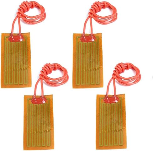 4 قطع لوحة لاصقة لسخان الفيلم، Icstation PI عناصر التسخين فيلم 12 فولت 7 واط شريط سخان لاصق بوليميد لوحة سخان 25 مم × 50 مم in Kuwait