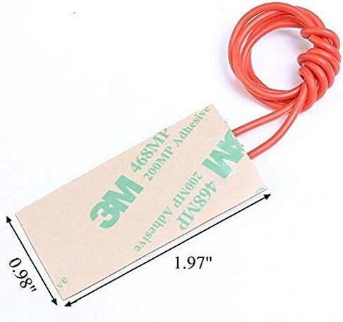 4 قطع لوحة لاصقة لسخان الفيلم، Icstation PI عناصر التسخين فيلم 12 فولت 7 واط شريط سخان لاصق بوليميد لوحة سخان 25 مم × 50 مم in Kuwait