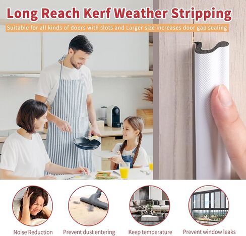 19.7 Feet Long Reach Door Weather Stripping Door Seal Strip, New Upgraded V-Shaped Replacement Kerf Weather Stripping for Door Frame Door Insulation, Easy Cut to Size(Black) in Kuwait