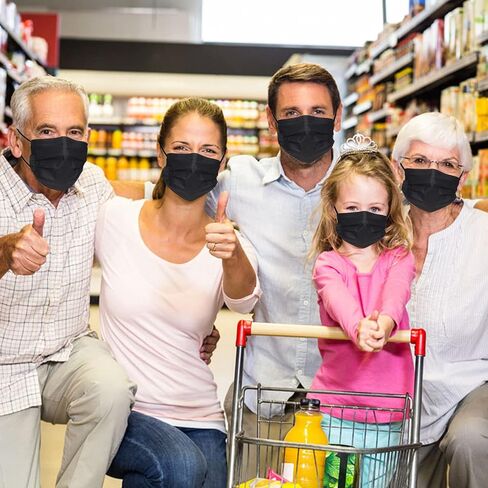 100 Pack Made in USA Black Disposable Face Masks -3 Layer Medical Masks Disposable for Adults Home Office Outdoor and School in Kuwait