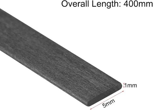 uxcell Carbon Fiber Strip Bars 1x5mm 400mm Length Pultruded Carbon Fiber Strips for Kites, RC Airplane 2 Pcs in Saudi Arabia