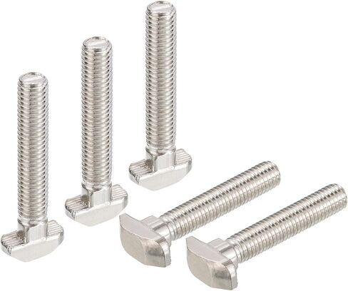 Uxcell M8x45mm T فتحة مسمار منسدل، 15 قطعة رأس مطرقة T-Bolt T شكل مسمار منزلق لملف ألومنيوم 40 سلسلة in Saudi Arabia