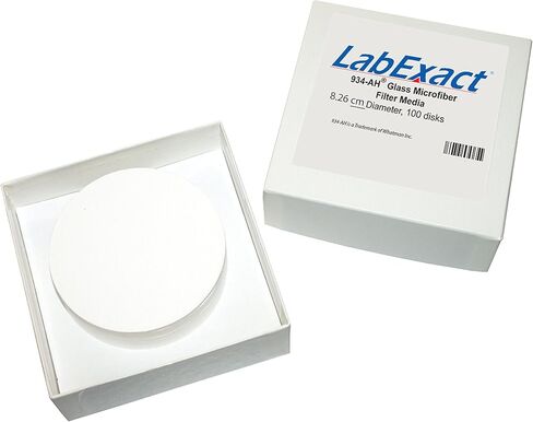 فلتر LabExact 1200034 من الألياف الدقيقة الزجاجية بدرجة 934AH، زجاج بوروسيليكات بدون غلاف، 1.5 ميكرومتر، 8.26 سم (عبوة من 100) in Kuwait