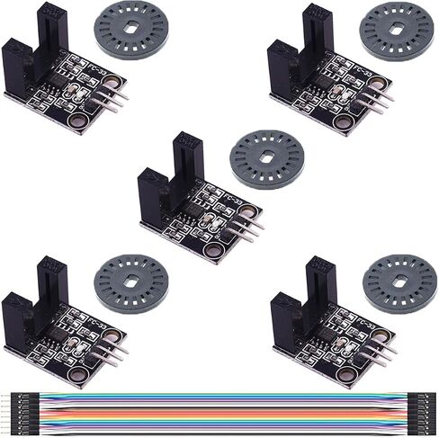 DKARDU 5 pcs LM393 H2010 Correlation Photoelectric Sensor Opposite-Type Infrared Count Sensor Motor Speed Sensor Module with Encoders Dupont Cable in Saudi Arabia