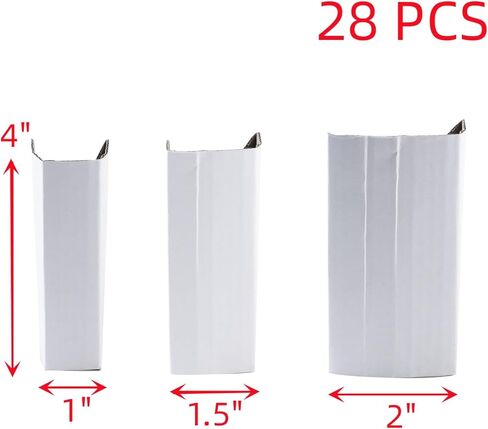 واقيات زوايا بإطار أبيض من Edema مقاس 2.54 سم، 3.81 سم، 5.08 سم، إطار صورة قابل للتعديل من الورق المقوى، عبوة من 28 قطعة للتعبئة والتحريك والتخزين in Kuwait